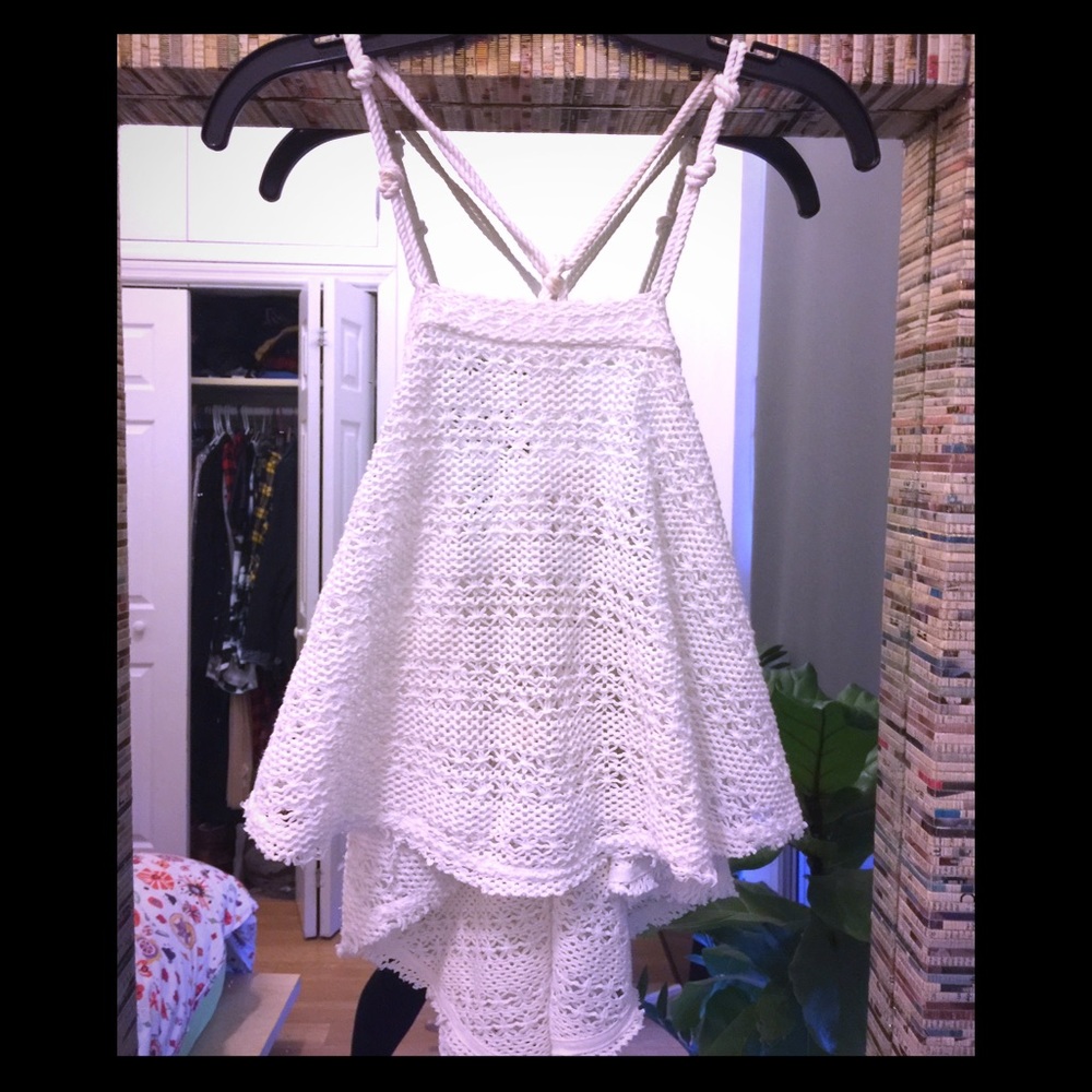 FREE PEOPLE Crochet Rope strapped Tank